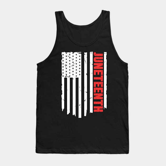 JUNETEENTH  AMERICAN FLAG Tank Top by SilverTee